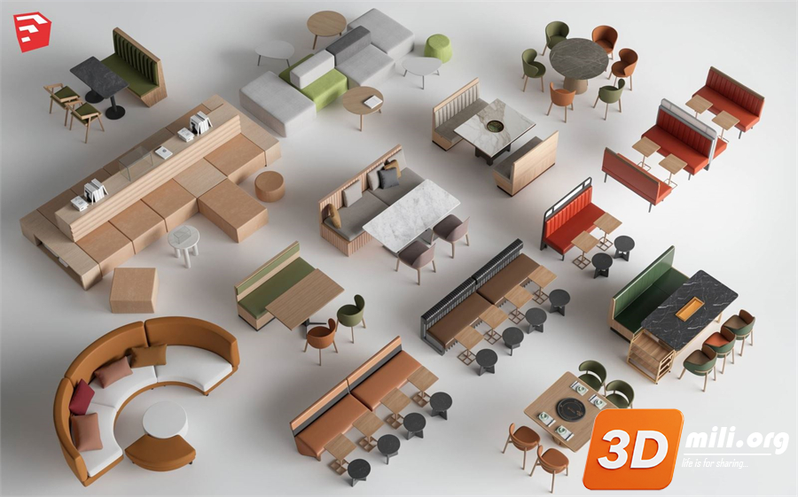 Cafe Furniture Skp Files 